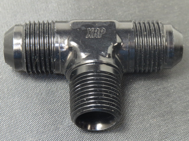 (image for) TEE FLARE -6 TO 1/4 NPT ON BRANCH BLACK